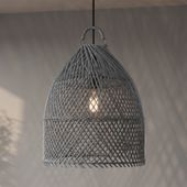 Lampenschirm grau Hängelampe Deckenlampe Rattan kaufen 6