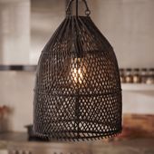 Lampenschirm schwarz Hängelampe Deckenlampe Rattan kaufen 1