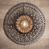 Lampenschirm grau Hängelampe Deckenlampe Rattan kaufen 4