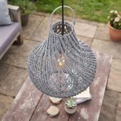 Lampenschirm grau Hängelampe Deckenlampe Rattan kaufen 3