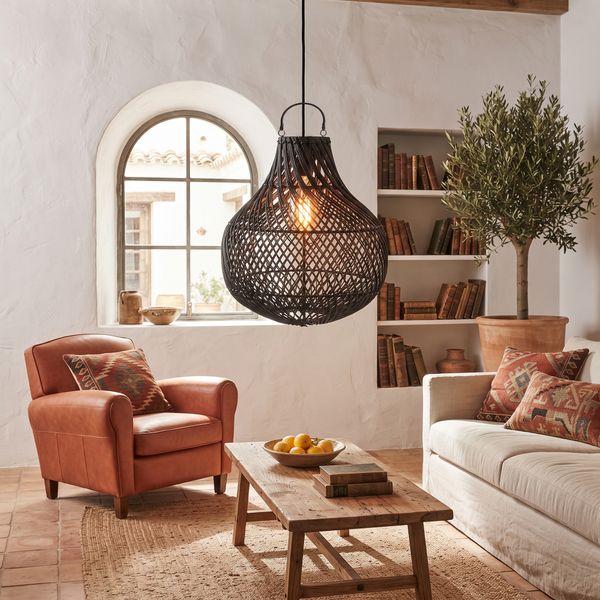 Lampenschirm schwarz Hängelampe Deckenlampe Rattan kaufen