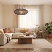 Lampenschirm grau Hängelampe Deckenlampe Rattan kaufen 4