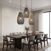 Lampenschirm grau Hängelampe Deckenlampe Rattan kaufen 2