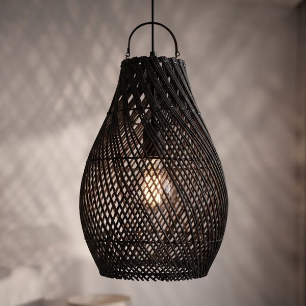 Lampenschirm schwarz Hängelampe Deckenlampe Rattan kaufen