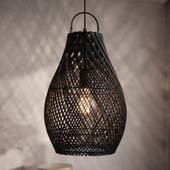 Lampenschirm schwarz Hängelampe Deckenlampe Rattan kaufen 1