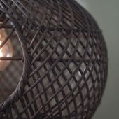 Lampenschirm schwarz Hängelampe Deckenlampe Rattan kaufen 2