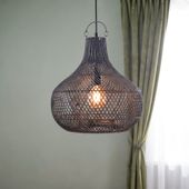 Lampenschirm schwarz Hängelampe Deckenlampe Rattan kaufen 3