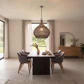 Lampenschirm grau Hängelampe Deckenlampe Rattan kaufen 2