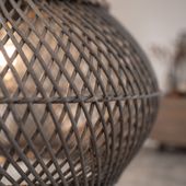 Lampenschirm grau Hängelampe Deckenlampe Rattan kaufen 4