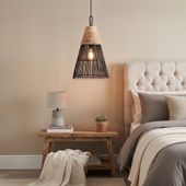 Lampenschirm schwarz Hängelampe Deckenlampe Rattan kaufen 1