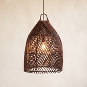 Lampenschirm braun Hängelampe Deckenlampe Rattan kaufen 2