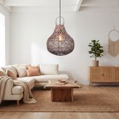 Lampenschirm braun Hängelampe Deckenlampe Rattan kaufen 1