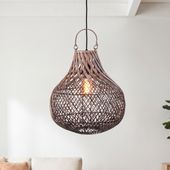 Lampenschirm braun Hängelampe Deckenlampe Rattan kaufen 2