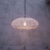 Lampenschirm weiß Hängelampe Deckenlampe Rattan kaufen 2