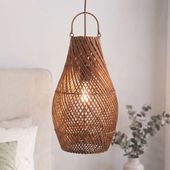 Lampenschirm braun Hängelampe Deckenlampe Rattan kaufen 3