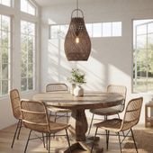 Lampenschirm braun Hängelampe Deckenlampe Rattan kaufen 2