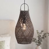 Lampenschirm braun Hängelampe Deckenlampe Rattan kaufen 1