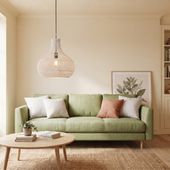 Lampenschirm weiß Hängelampe Deckenlampe Rattan kaufen 2