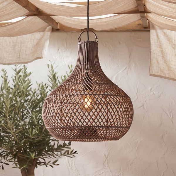 Lampenschirm braun Hängelampe Deckenlampe Rattan kaufen