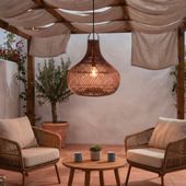Lampenschirm braun Hängelampe Deckenlampe Rattan kaufen 2