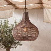 Lampenschirm braun Hängelampe Deckenlampe Rattan kaufen 1