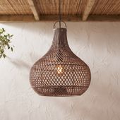 Lampenschirm braun Hängelampe Deckenlampe Rattan kaufen 3