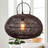 Lampenschirm braun Hängelampe Deckenlampe Rattan kaufen 2