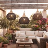 Lampenschirm braun Hängelampe Deckenlampe Rattan kaufen 3