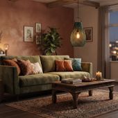 Lampenschirm grün Hängelampe Deckenlampe Rattan kaufen 3