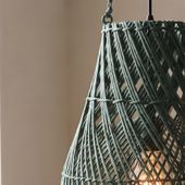Lampenschirm grün Hängelampe Deckenlampe Rattan kaufen 4