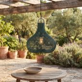 Lampenschirm grün Hängelampe Deckenlampe Rattan kaufen 5