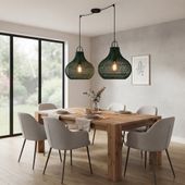 Lampenschirm grün Hängelampe Deckenlampe Rattan kaufen 3