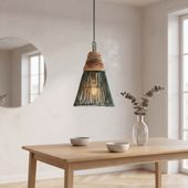 Lampenschirm grün Hängelampe Deckenlampe Rattan kaufen 3