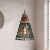 Lampenschirm grün Hängelampe Deckenlampe Rattan kaufen 1