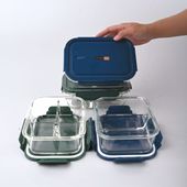 Set Aufbewahrungsdosen blau, Lunchbox Glas, Borosilikat Glasbehälter 4