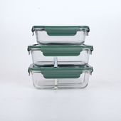 Set Aufbewahrungsdosen blau, Lunchbox Glas, Borosilikat Glasbehälter 1