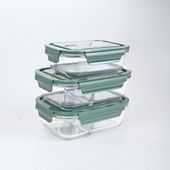 Set Aufbewahrungsdosen blau, Lunchbox Glas, Borosilikat Glasbehälter 3