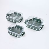 Set Aufbewahrungsdosen blau, Lunchbox Glas, Borosilikat Glasbehälter 2