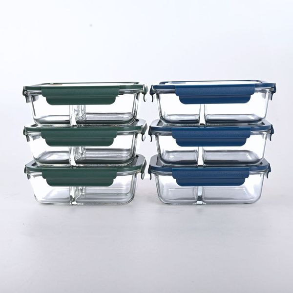 Set Aufbewahrungsdosen, Lunchbox Glas, Borosilikat Glasbehälter