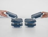 Set Aufbewahrungsdosen blau, Lunchbox Glas, Borosilikat Glasbehälter 2