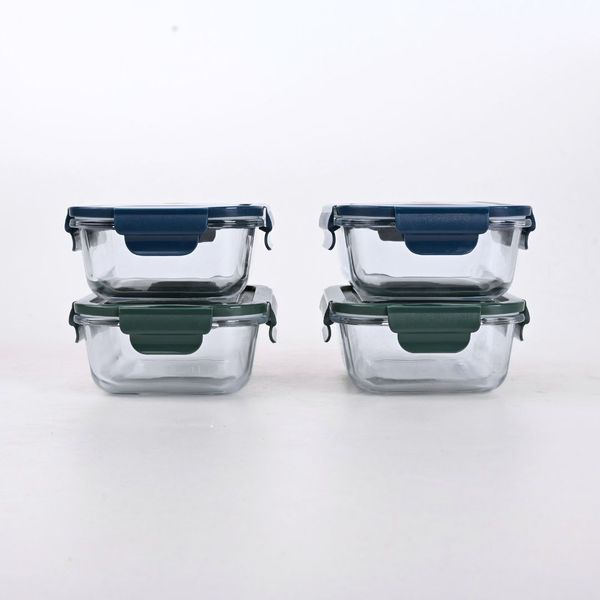 Set Aufbewahrungsdosen, Lunchbox Glas, Borosilikat Glasbehälter
