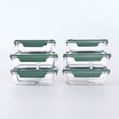 Set Aufbewahrungsdosen blau, Lunchbox Glas, Borosilikat Glasbehälter 1