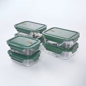 Set Aufbewahrungsdosen blau, Lunchbox Glas, Borosilikat Glasbehälter 2