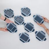 Set Aufbewahrungsdosen blau, Lunchbox Glas, Borosilikat Glasbehälter 3