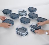 Set Aufbewahrungsdosen blau, Lunchbox Glas, Borosilikat Glasbehälter 3