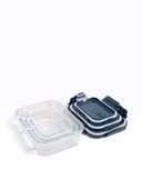 Set Aufbewahrungsdosen blau, Lunchbox Glas, Borosilikat Glasbehälter 4