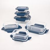 Set Aufbewahrungsdosen blau, Lunchbox Glas, Borosilikat Glasbehälter 3