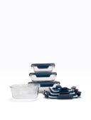 Set Aufbewahrungsdosen blau, Lunchbox Glas, Borosilikat Glasbehälter 4