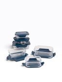 Set Aufbewahrungsdosen blau, Lunchbox Glas, Borosilikat Glasbehälter 5