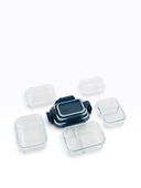Set Aufbewahrungsdosen Blau, Lunchbox Glas, Borosilikat Glasbehälter 4